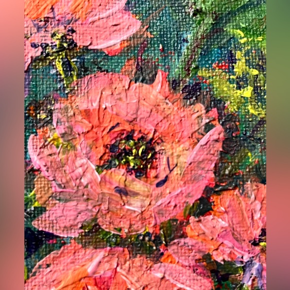 Original acrylic floral still life. 4x6” - Picture 4 of 5
